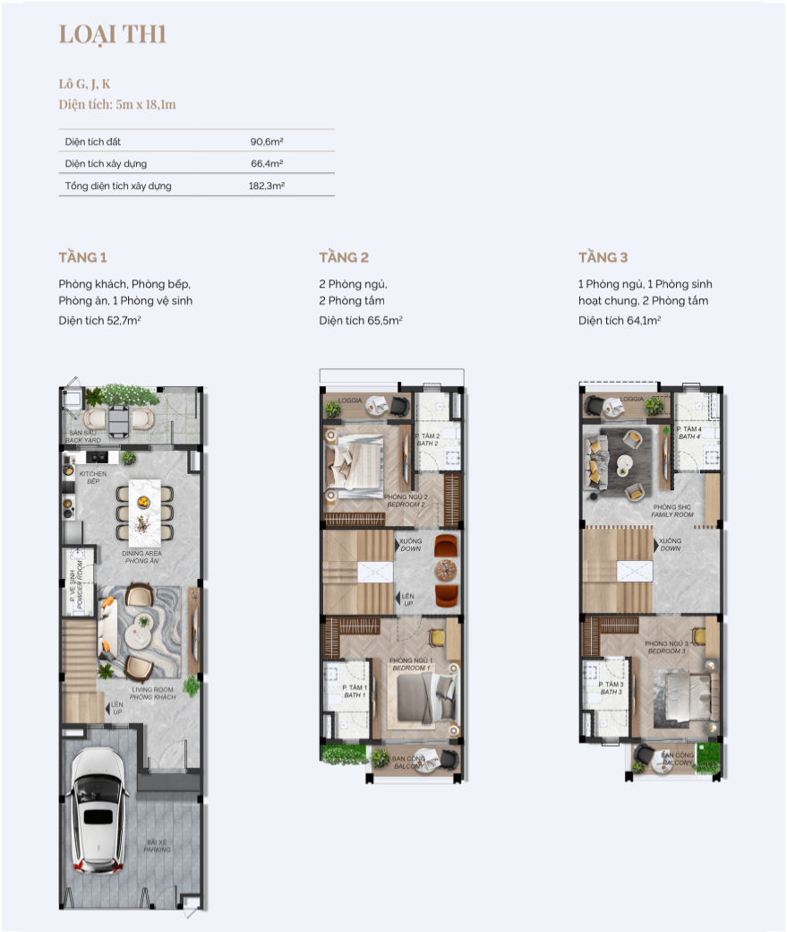 Mẫu Nhà Phố Đặc Trưng Springville - TÙNG-CÚC-TRÚC-MAI