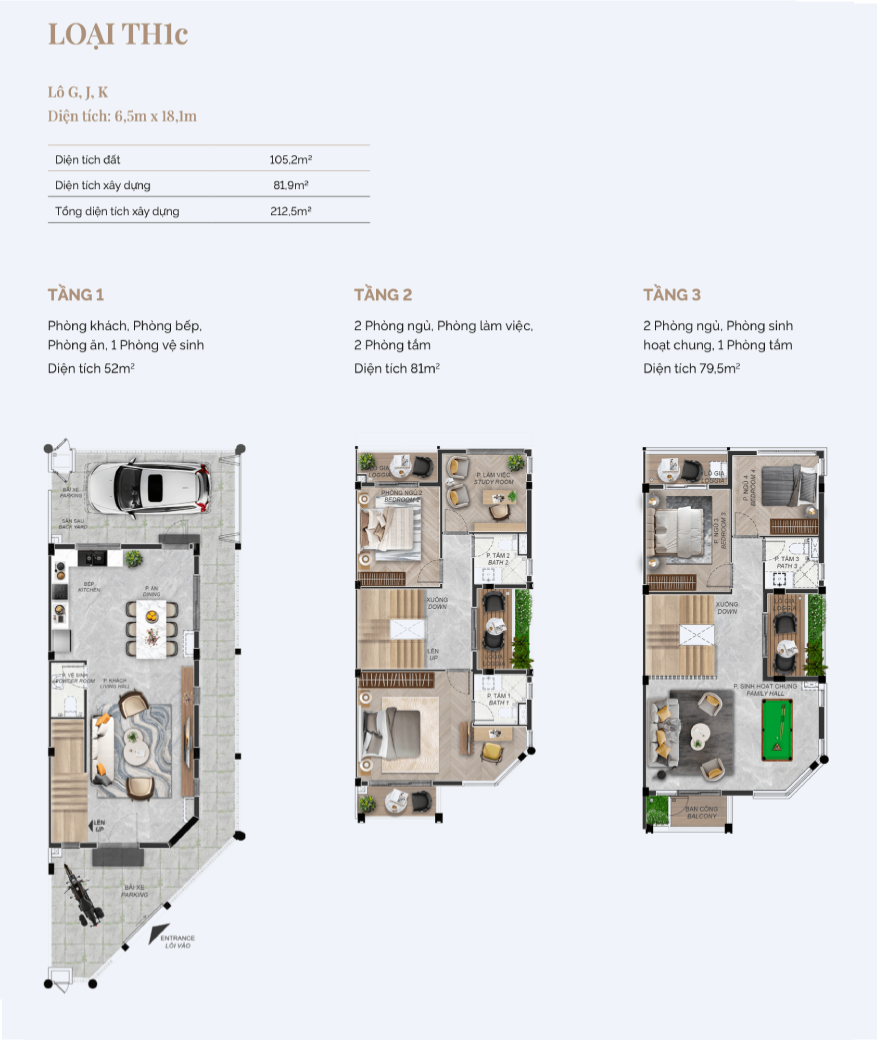 Mẫu Nhà Phố Đặc Trưng Springville - TÙNG-CÚC-TRÚC-MAI